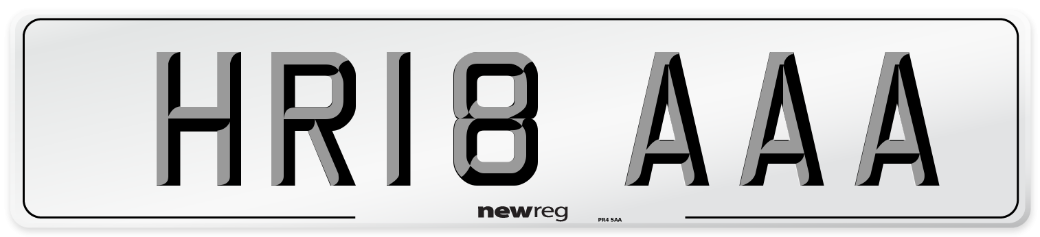 HR18 AAA Number Plate from New Reg